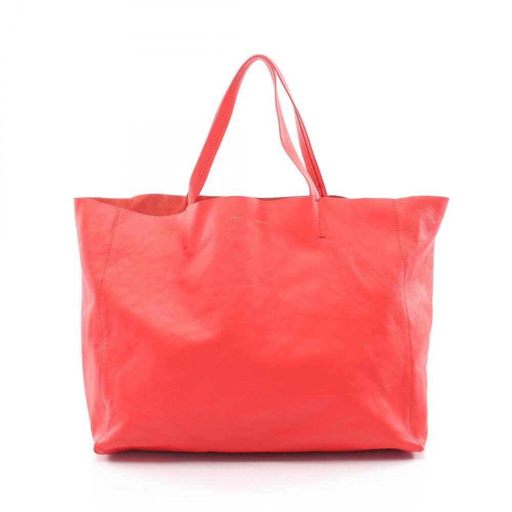 Celine HORIZONTAL CABAS Tote Bag Leather Red